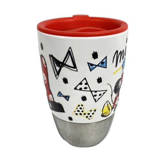 Disney Store Minnie Mouse Tea Coffee Cup Mug Removable Lid Stainless Steel Base - Picture 3 of 9
